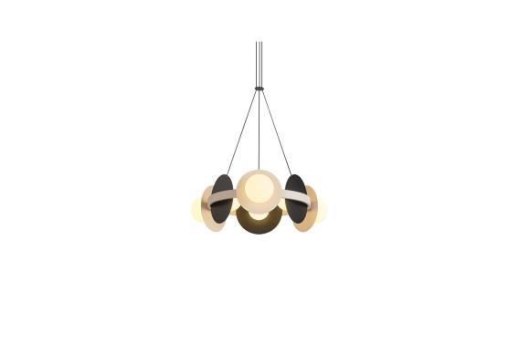 Люстра подвесная Alfa Light F3924-13 black+wh ite 6/30W6/30W D60*H12 0