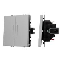 Механизм выключателя двухклавишный непроходной LED SWT-NOBE-MK02-SFPL-L-IS (230V, 10A) Arlight 059418