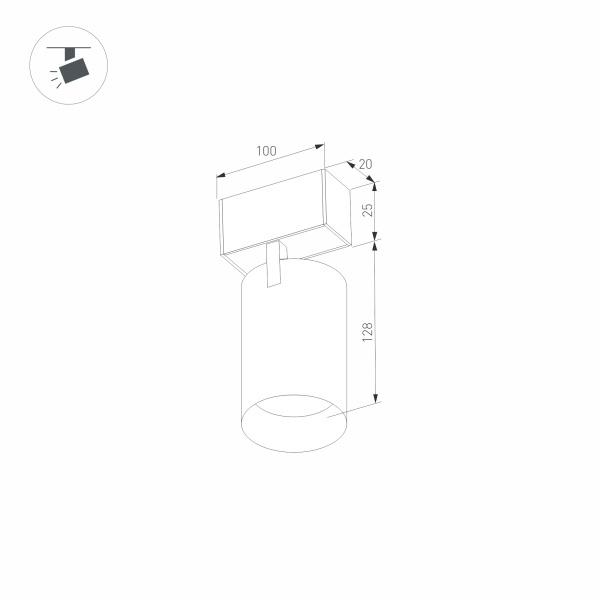 Трековый светодиодный светильник для магнитного шинопровода Arlight Mag-Spot-25-R120-12W Warm3000 033678