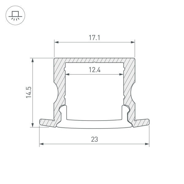 Профиль Arlight ARH-LINE-2315-F-2000 ANOD 036327