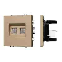 Механизм сдвоенной телефонной розетки SCT-NOBE-MTL2-SFPL-GD (RJ-11, 4C) Arlight 054310