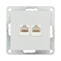 Розетка LK Studio компьютерная двойная 2хRJ-45 кат.5е с накладкой (серебристый металлик) LK80 846203-1