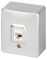 Розетка ЭРА Эксперт 11-3203-03 информационная RJ45 IP20 ОУ алюминий Б0063009