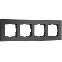 Рамка Werkel Senso на 4 поста черный, стекло soft-touch W0043108 4690389200496