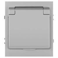 Розетка ЭРА Arktik 16-2103-03 с заземлением 2P+E Schuko со шторками с крышкой 16А-250В алюминий Б0070436