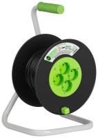 Удлинитель силовой ЭРА GREEN LINE KAT-2x1-20m Greenline на катушке пластик 4 розетки без заземления 20м ПВС 2x1мм2 Б0064997