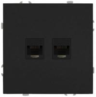 Розетка ЭРА Galaxy 15-3108-05 информационная двойная 2XRJ45 IP20 антрацит Б0070764