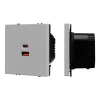 Механизм розетки с быстрой USB зарядкой SCT-NOBE-MUAC-SFPL-FC-IS (65W, QC3) Arlight 059447