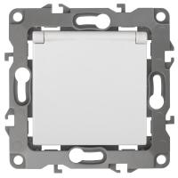 Розетка ЭРА 12 2P E Schuko со шторками с крышкой 16A 250V 12-2003-01 Б0038806