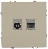 Розетка ЭРА Galaxy 15-3110-04 комбинированная RJ45+TV IP20 шампань Б0070782