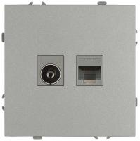 Розетка ЭРА Galaxy 15-3110-03 комбинированная RJ45+TV IP20 алюминий Б0070780