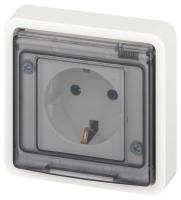 Розетка ЭРА Эксперт 11-2522-01 с заземлением с крышкой 2P+E IP55 шторки 16A-250В СУ белый Б0063281