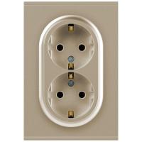Розетка ЭРА Arktik 16-2104-04 двойная с заземлением 2X2P+E Schuko 16А-250В шампань Б0070447