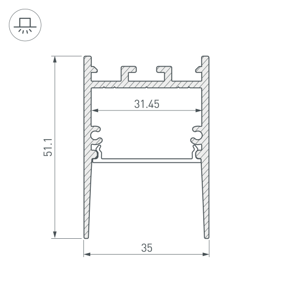 Профиль Arlight SL-Comfort-3551-2000 Anod 031731