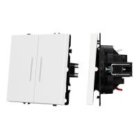 Механизм выключателя двухклавишный непроходной LED SWT-NOBE-MK02-SFPL-L-WH (230V, 10A) Arlight 054239