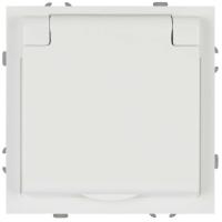 Розетка ЭРА Galaxy 15-2103-08 c заземлением 2P+E Schuko со шторками с крышкой 16А-250В IP20 белый матовый Б0070672
