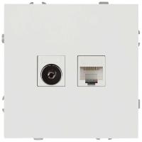 Розетка ЭРА Galaxy 15-3110-01 комбинированная RJ45+TV IP20 белый Б0070776
