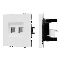 Механизм сдвоенной телефонной розетки SCT-NOBE-MTL2-SFPL-WH (RJ-11, 4C) Arlight 054308