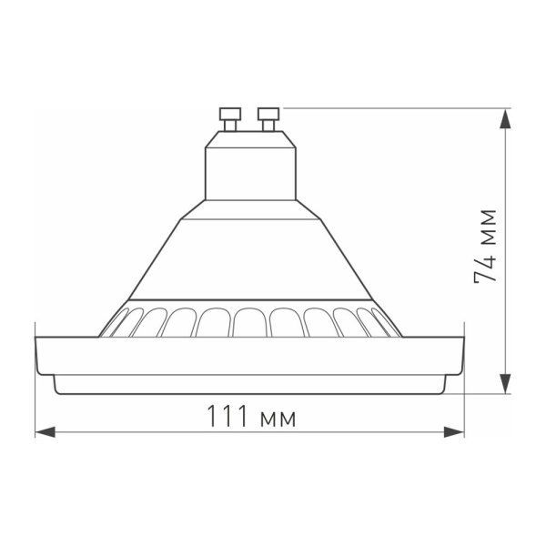 Лампа светодиодная диммируемая Arlight GU10 15W 4000K прозрачная AR111-Unit-GU10-15W-Dim Day4000 025628