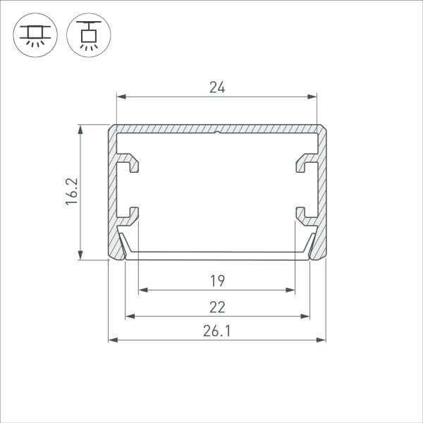 Профиль Arlight PLS-LOCK-H16-SMT-2000 ANOD BLACK (Arlight, Алюминий) 033295