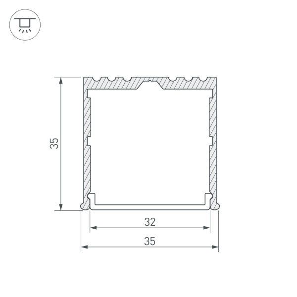 Профиль Arlight ARH-Power-W35-3000 Anod 036136