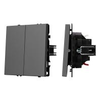 Механизм выключателя двухклавишный непроходной SWT-NOBE-MK02-SFPL-GR (230V, 10A) Arlight 054254