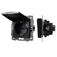Механизм розетки влагозащищённый SCT-MCP-PL-BK-V (250V, 16A) Arlight 049835