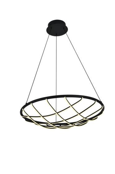 Люстра подвесная Alfa Light F3924-84 black 55W φ60*H15 0