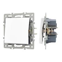 Механизм выключателя одноклавишный перекрёстный SWT-MKX1-PL-WH (250V, 16A) Arlight 043718