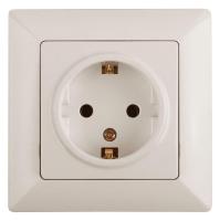 Розетка двойная ЭРА Intro Solo Schuko 2X2P+E 16A 250V со шторками слоновая кость 4-206-02 Б0043341