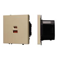 Механизм розетки с быстрой USB зарядкой SCT-NOBE-MUAC-SFPL-FC-GD (65W, QC3) Arlight 054318