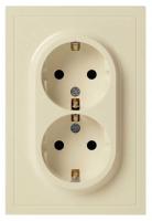Розетка ЭРА Galaxy 15-2104-02 с заземлением двойная 2X2P+E Schuko 16А-250В IP20 слоновая кость Б0070679