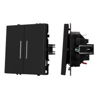 Механизм выключателя двухклавишный проходной LED SWT-NOBE-MKP2-SFPL-L-BK (230V, 10A) Arlight 054267