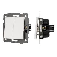 Механизм выключателя двухклавишный самовозвратный SWT-MKR2-PL-WH-V (250V, 10A) Arlight 049883