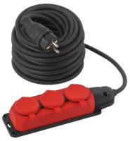 Удлинитель силовой ЭРА UK-3e-3x1,5-30m-IP44(KG) с заземлением 3 розетки каучук 30м КГ 3х1,5мм2 IP44 Б0057582
