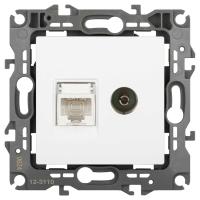 Розетка ЭРА Серия 12 12-3110-01М комбинированная RJ45+TV, белый матовый Б0065691