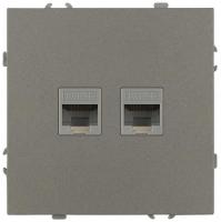 Розетка ЭРА Galaxy 15-3108-07 информационная двойная 2XRJ45 IP20 титан Б0070768