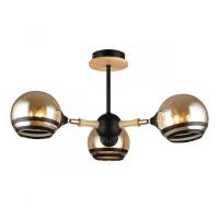 Потолочная люстра IMEX MD.4896-3-S BK+WOOD