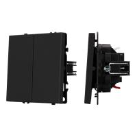 Механизм выключателя двухклавишный непроходной SWT-NOBE-MK02-SFPL-BK (230V, 10A) Arlight 054252