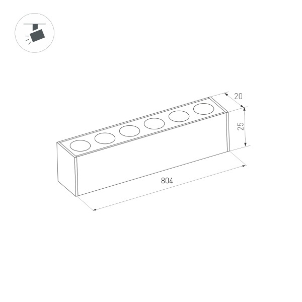 Трековый светодиодный светильник Arlight Mag-Dots-25-L800-24W Warm3000 034207