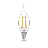 Лампа светодиодная филаментная Gauss E14 4,5W 4100К прозрачная 1041125