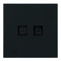 Розетка компьютерная 2-местная RJ-45 (механизм) Stekker Мия RST00-3111-05 черный бархат 50451