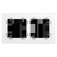 Рамка стеклянная Voltum S70 на 2 поста, (белый,матовый,стекло) VLS110202