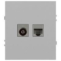 Розетка ЭРА Arktik 16-3110-03 комбинированная RJ45+TV алюминий Б0070496