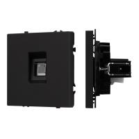 Механизм телефонной розетки SCT-NOBE-MTL1-SFPL-BK (RJ-11, 4C) Arlight 054301