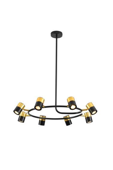 Люстра подвесная Alfa Light F3524-19 Gold+Black GU10*8