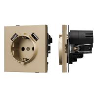 Механизм розетки с USB зарядкой SCT-TENDO-MUAA-SFPL-GD (230V, 16A) Arlight 054604