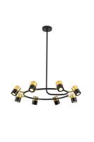Люстра подвесная Alfa Light F3524-19 Gold+Black GU10*8