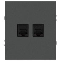 Розетка ЭРА Arktik 16-3108-06 информационная двойная 2XRJ45 графит Б0070489