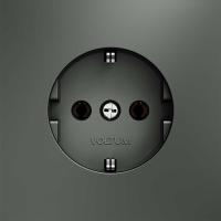 Розетка встраиваемая Voltum S70 с заземлением 16А, (титан) VLS040106